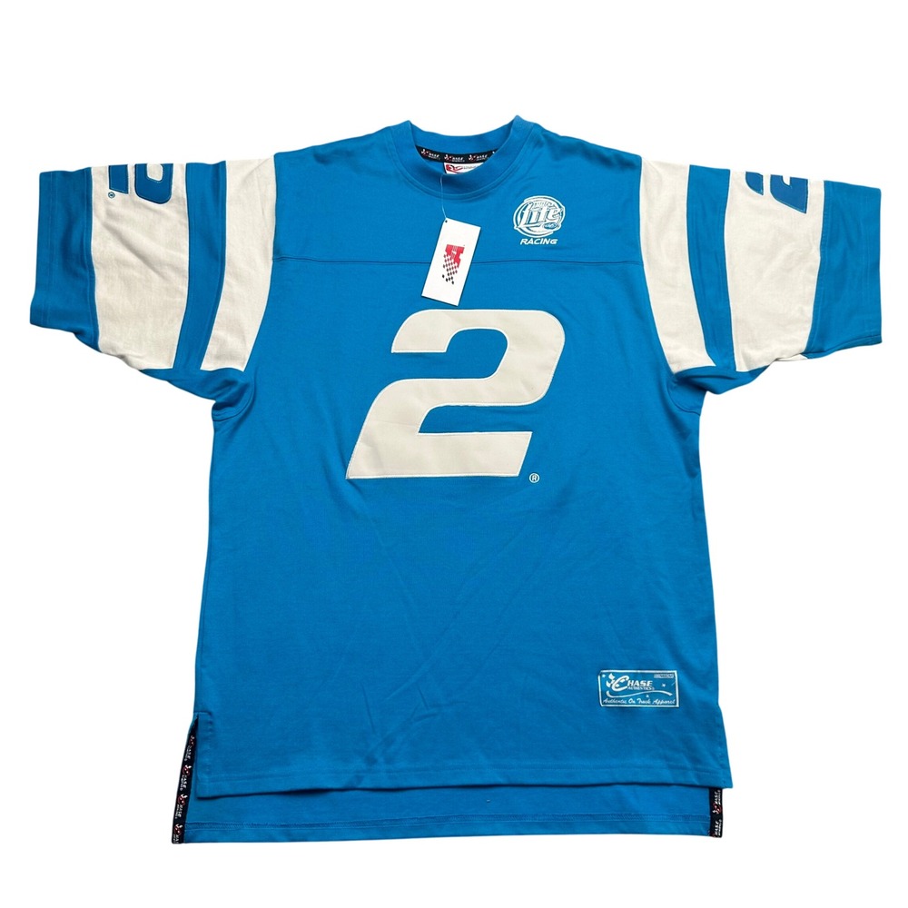 Chase Authentics Rusty Wallace #2 Miller Lite NASCAR Jersey Mens Medium Blue NWT
